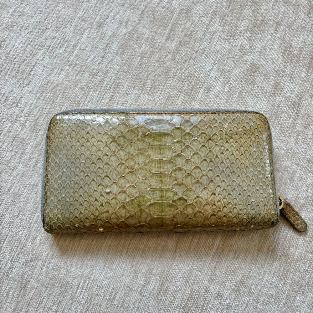 Authentic Chanel Multicolor Python Skin Zip Aroun… - image 3